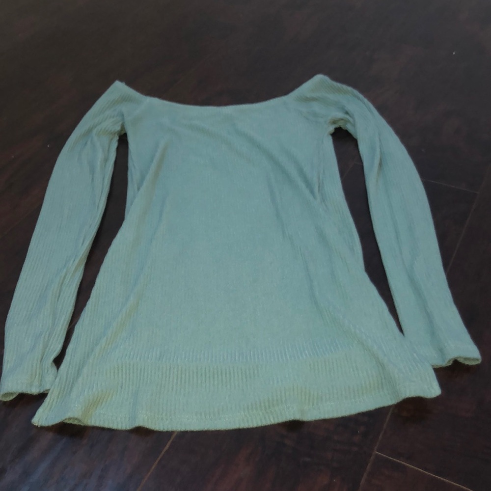 aeropostale off the shoulder long sleeve shirt